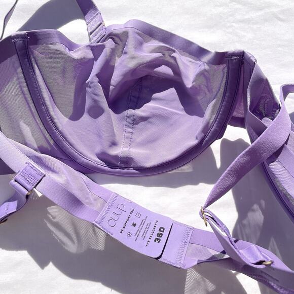 CUUP The Balconette Mesh Bra 36D Amethyst Purple Underwire - Picture 3 of 3